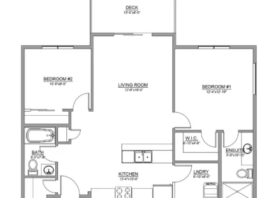 Unit 101 - Floorplan - The Aspen - Moose Jaw - Apartment Rental
